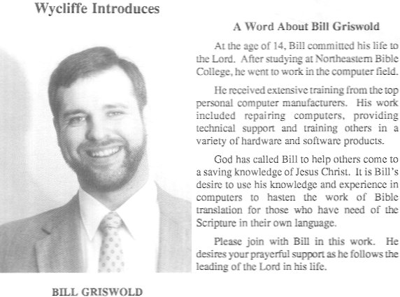 Wycliffe Introduces Bill Griswold